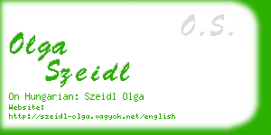 olga szeidl business card